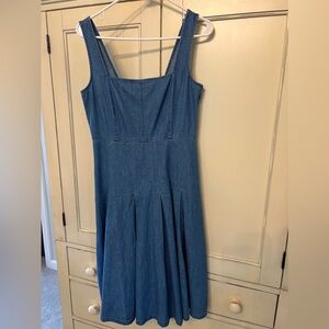 JCrew Chambray Pleated Dress